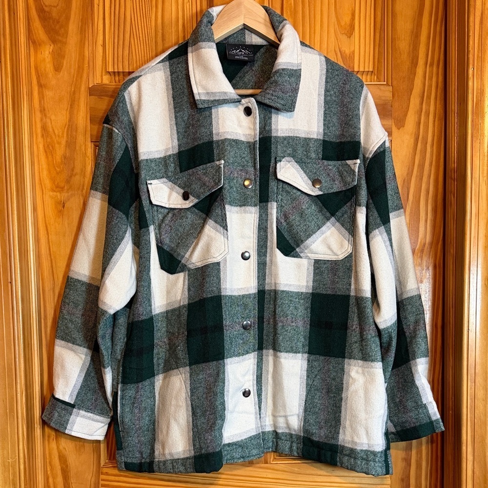 HFX Green and White Plaid Jacket